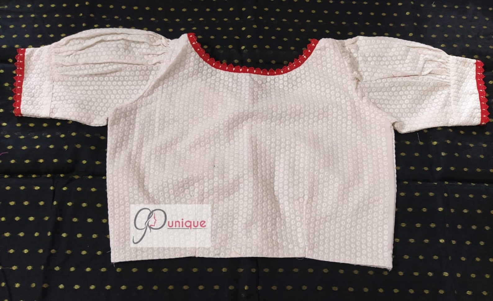 Readymade Designer White Hakoba With Red Frill Cotton Blouse | Etsy