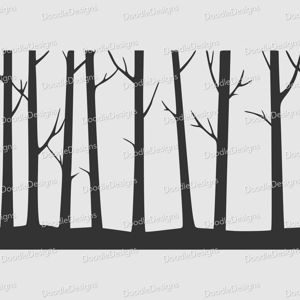 Birch Treeline SVG/ Bare tree svg for Cricut/Silhouette cutting machines. SVG/ Cutting files/ PNG/ Paper Cutting/ Cardmaking