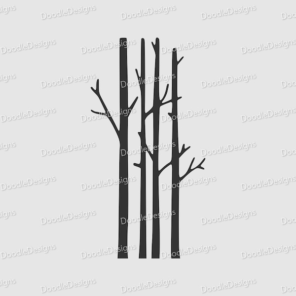 Birch Tree Panel SVG/ Bare tree svg for Cricut/Silhouette cutting machines. SVG/ Cutting files/ PNG/ Paper Cutting/ Cardmaking