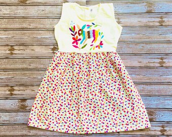 Unique Embroidered Mexican Dress for little Girl size 6T