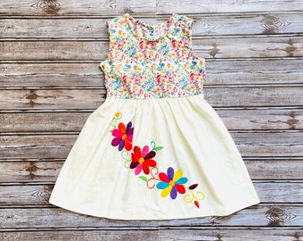 Unique Embroidered Mexican Dress for little Girl size 5