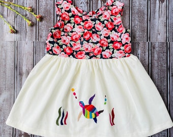 Unique Embroidered Mexican Dress for Toddler size 3