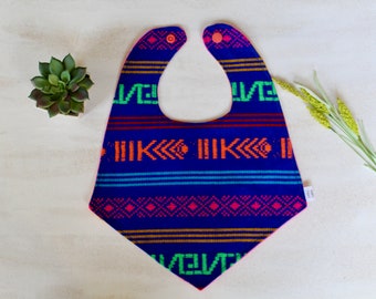 Mexican Serape Cambaya Baby Bib/ Mexican baby bib/ Colorful Bibs/ Boho Mexican Style.