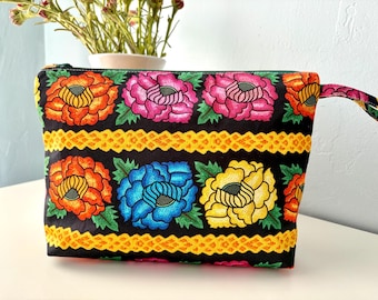 Handmade Floral Mexican Makeup Bag.