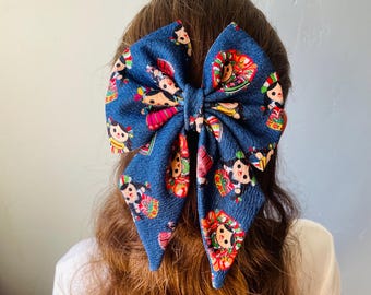 Colorful Mexican Hair Bows for Girls