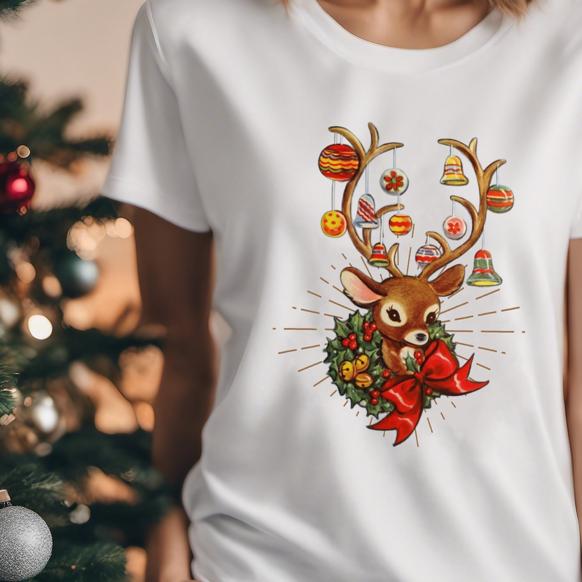 Retro Reindeer Christmas Clipart, SVG, PNG, JPG Digital Download - Etsy