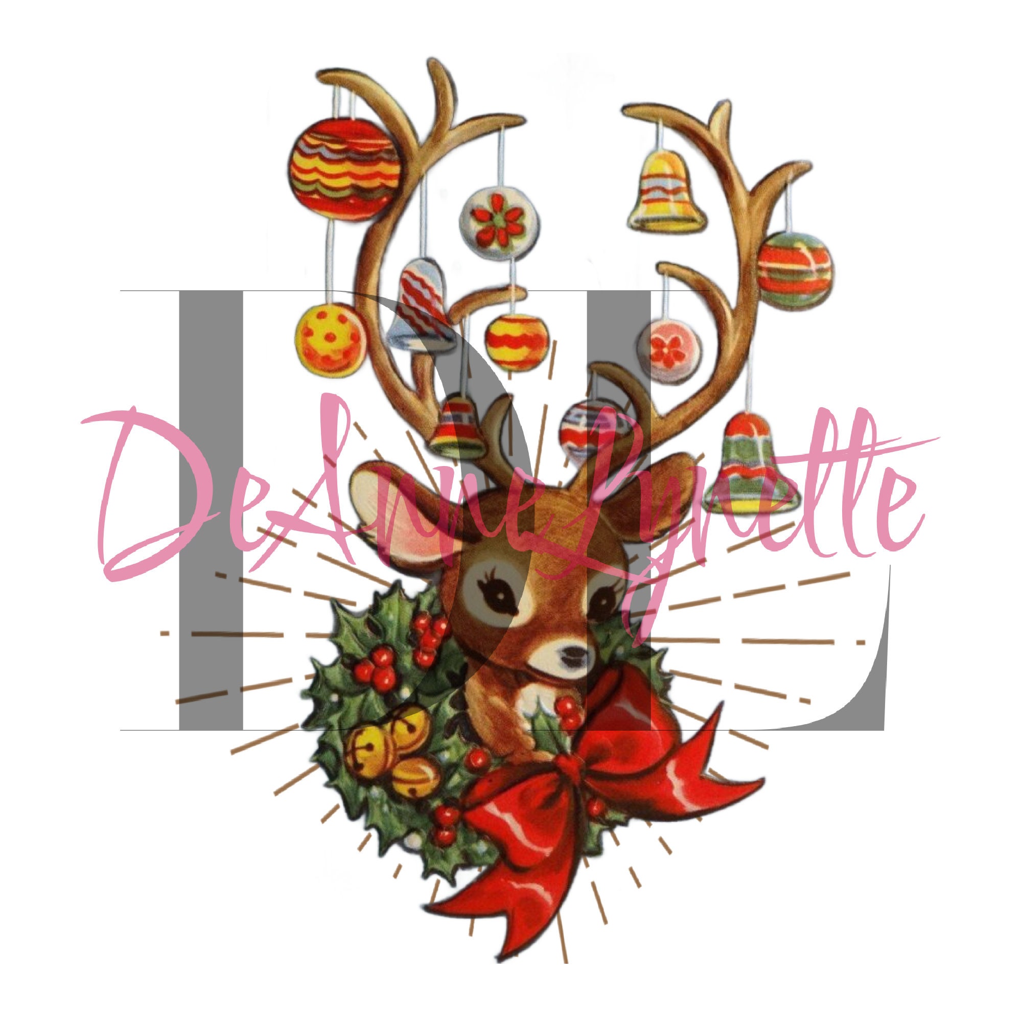 Retro Reindeer Christmas Clipart, SVG, PNG, JPG Digital Download - Etsy
