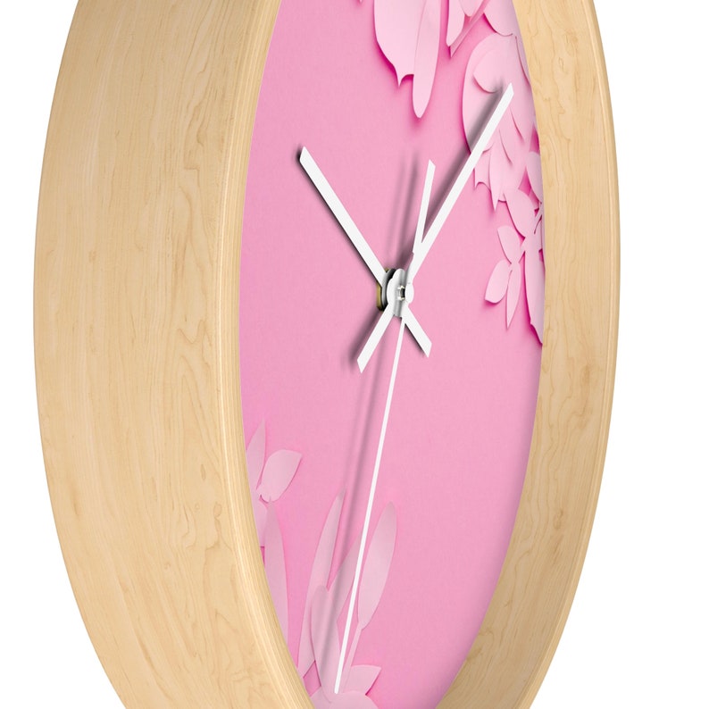 Pink Wall Clock Preppy Clock Girly Clock Etsy