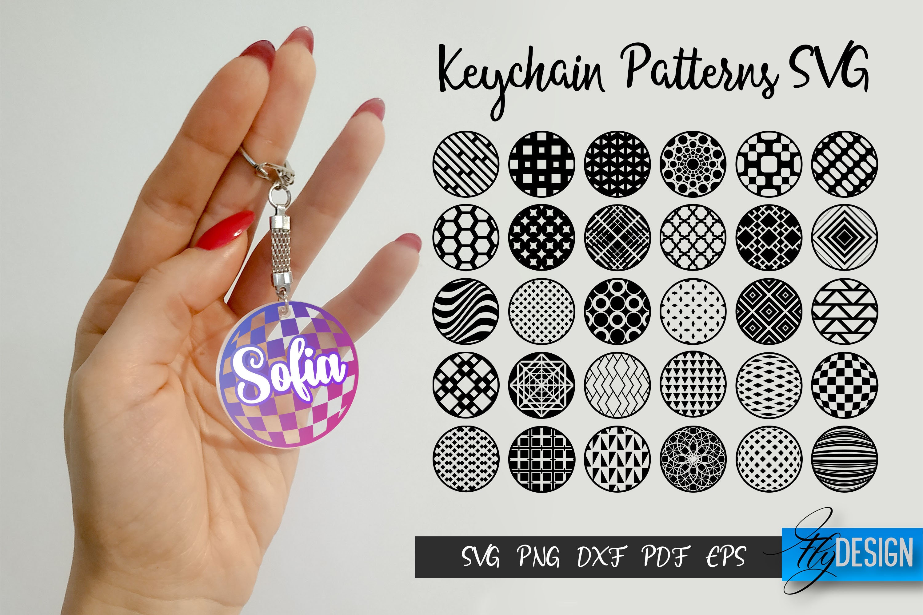 Keychain SVG Acrylic Keychain SVG Round Keychain Svg | Etsy Ireland