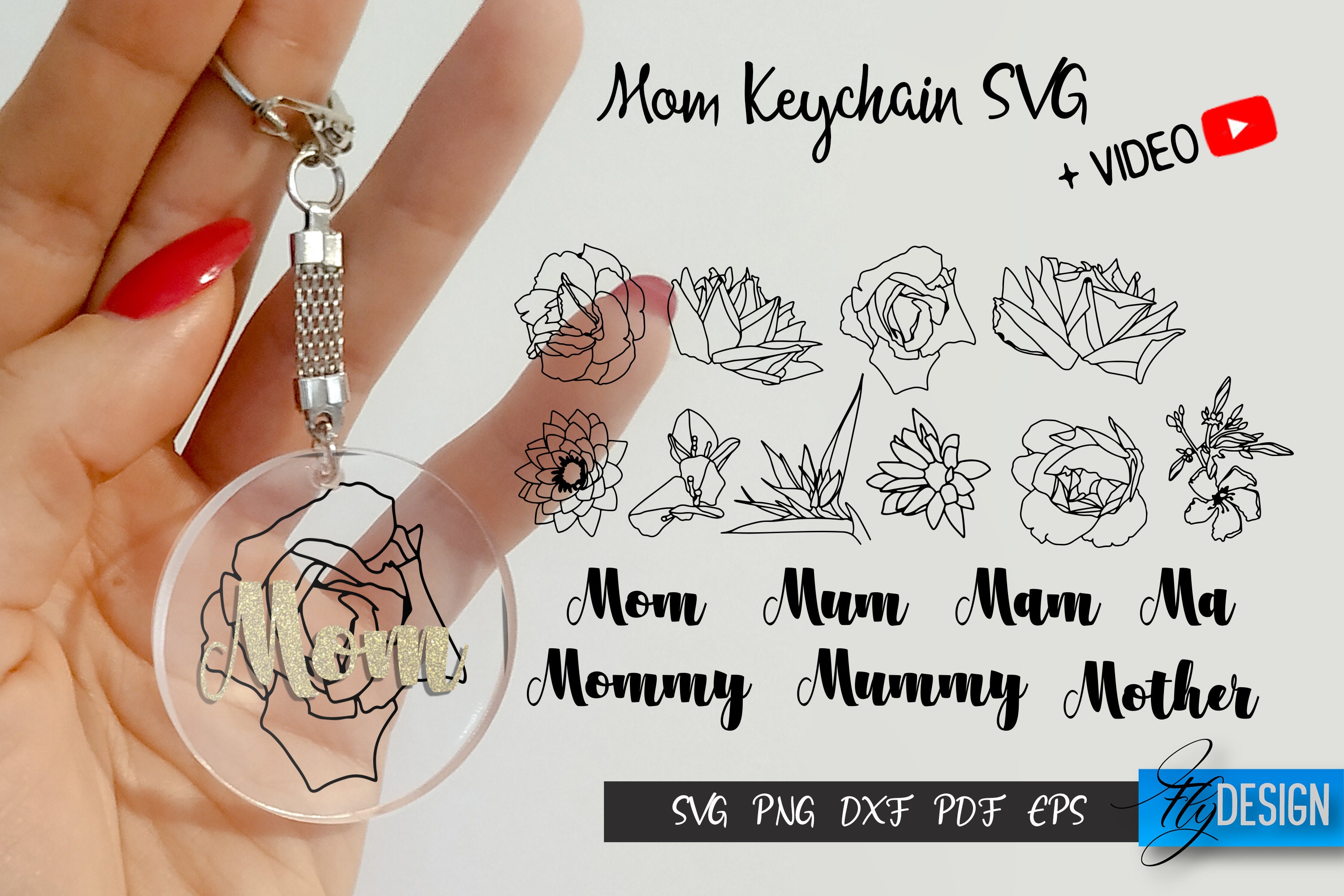 Download Mom keychain SVG Womens keychains Key Chain for Mother's ...
