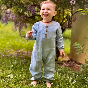 Boho Baby Clothes, Natural Dyeing, Rompers, Organic Cotton, Muslin Clothes, Gots Certificate, Baby Muslin, Overalls, Unisex Kids Cloth,