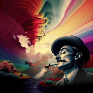 Dali&#39;s Dreamscapes: Vibrant and Iridescent Landscape