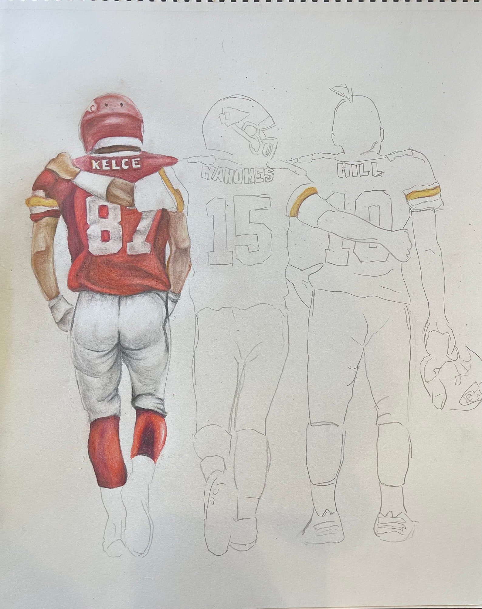 KC Original Drawing Kansas City Chiefs Reproduction Prints Etsy