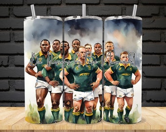 Watercolour Springbok Rugby Team 20oz PNG