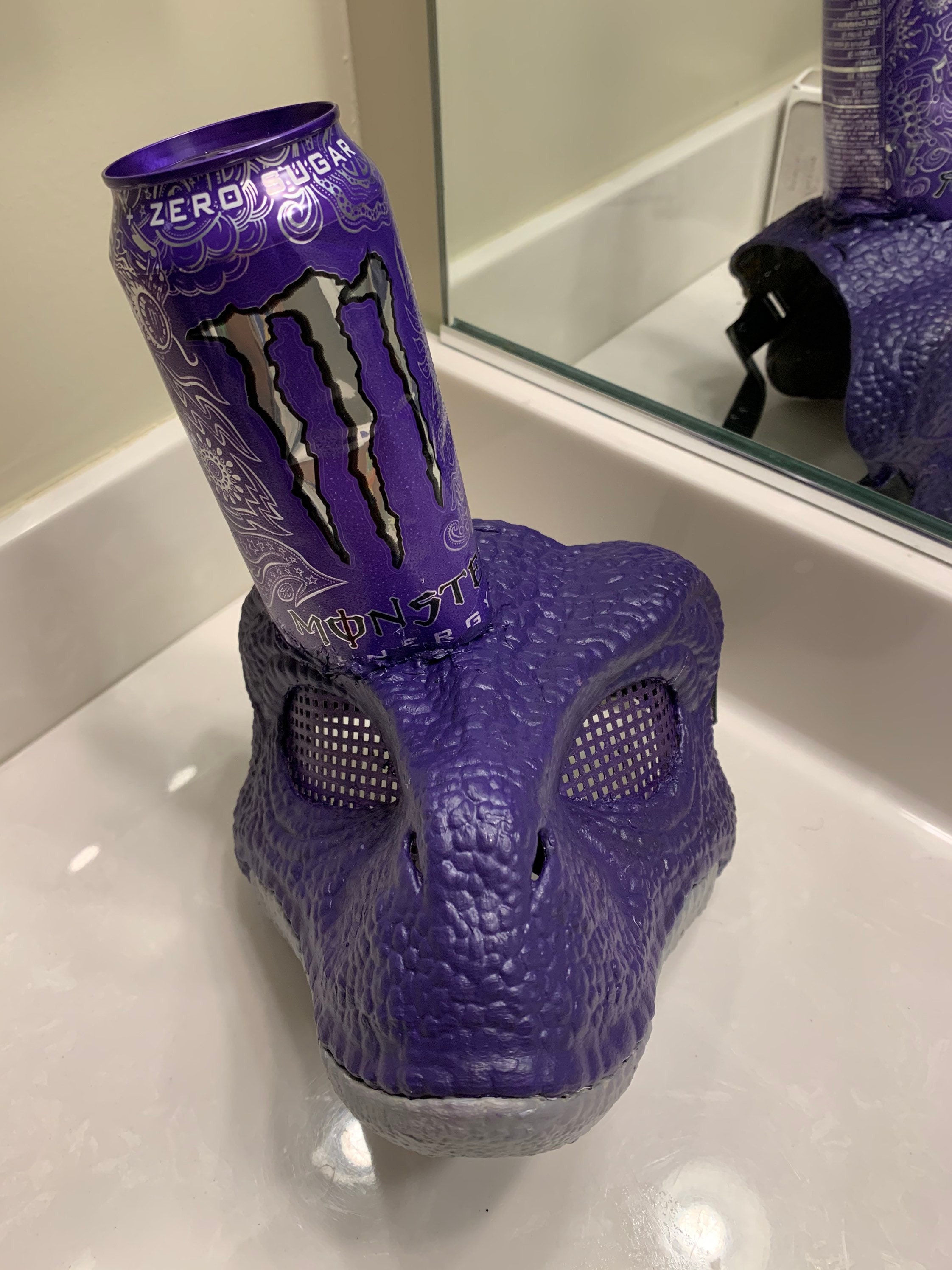 Purple Monster Energy Dino Mask Etsy
