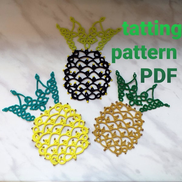 Tatting pattern PDF "Pineapple" for shuttle