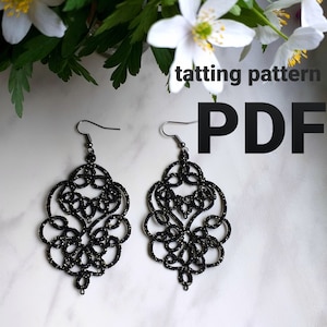 Tatting pattern PDF earring “Magnolia petal” for shuttle