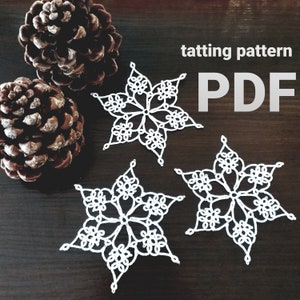 Tatting pattern PDF Snowflake Star for shuttle