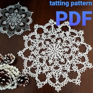 Tatting PDF pattern Doily "Star" for shuttle