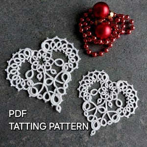 Ein rundes Tatting Muster PDF Großes Herz von Frivolite con sabor für Schiffchenocchi mit Fotoanleitung Schritt für Schritt