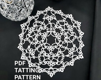 Tatting pattern PDF doily "Pure lace" by Frivolite con sabor for shuttle tatting