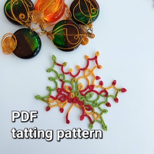 Tatting Muster PDF Ahornblatt von Frivolite con sabor für Schiffchen