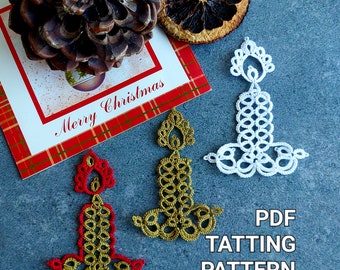 Tatting pattern PDF Candle by Frivolite con sabor for shuttles