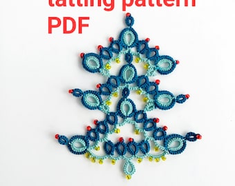 Tatting pattern PDF Christmas tree for shuttles