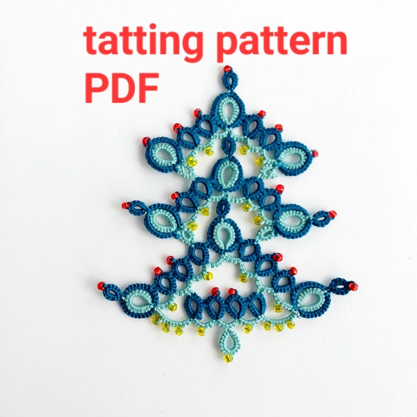 Tatting pattern PDF Christmas tree for shuttles
