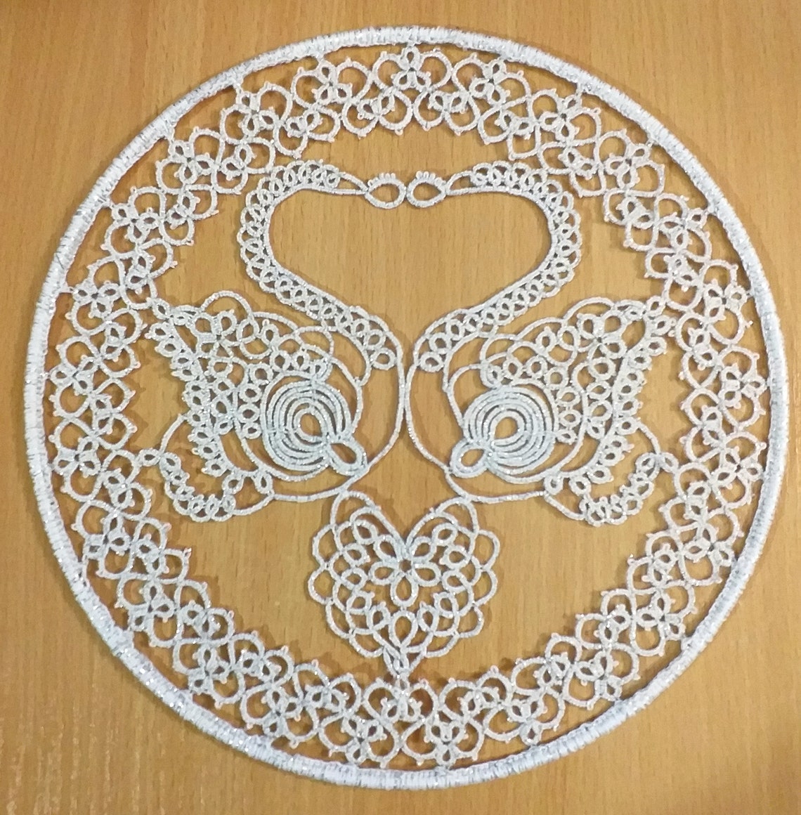 Tatting Pattern PDF Doily swan Love for Shuttle Etsy