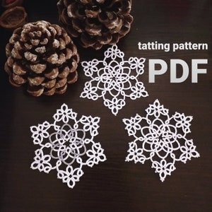 Tatting pattern PDF snowflake "Winter lace" for shuttles