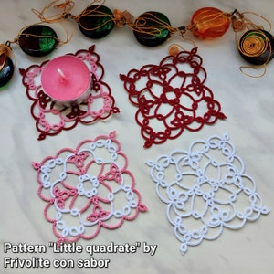 Tatting pattern PDF Little quadrate for shuttles image 2