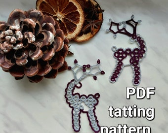 Tatting PDF pattern "Deer" for shuttles