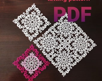 Tatting pattern PDF "Square" for shuttle