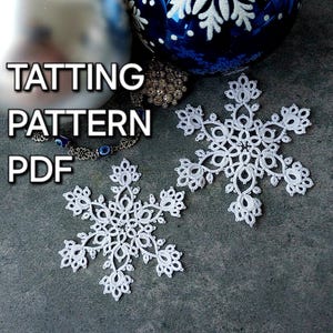 One round tatting pattern PDF "Snowflake Xmas" by Frivolite con sabor for shuttle tatting with photo instruction step by step