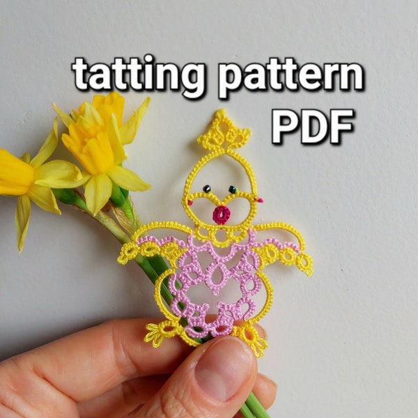 Tatting pattern PDF Chick by Frivolite con sabor for shuttles