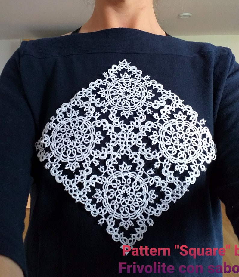 Tatting pattern PDF Square for shuttle image 8