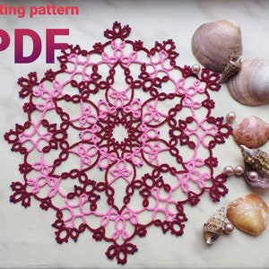 Tatting Anleitung PDF Deckchen Azulejo für Schiffchen