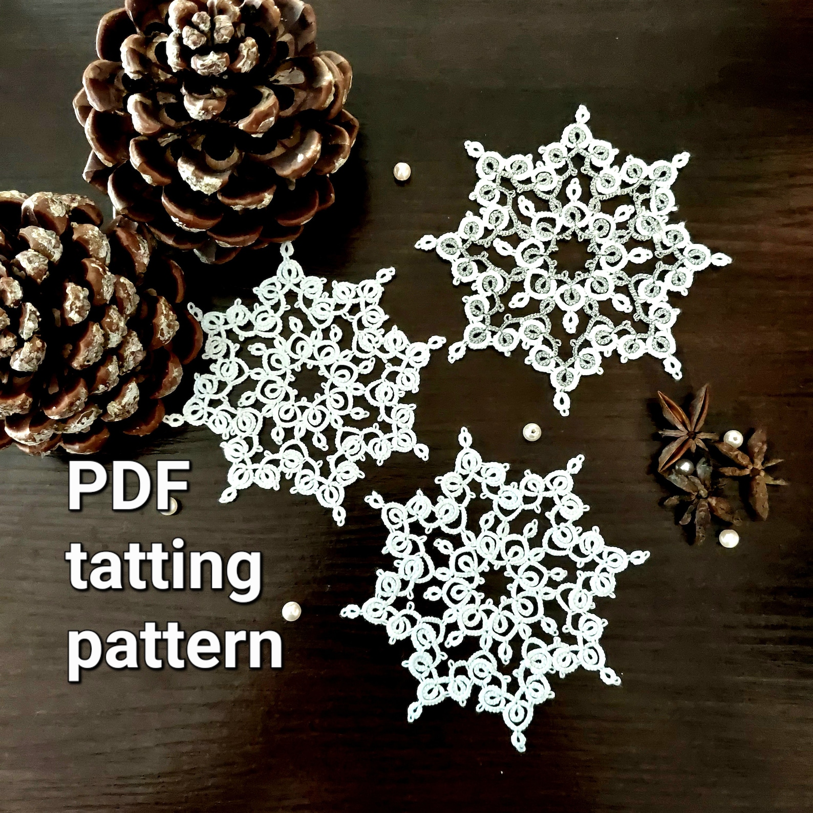 Tatting PDF Pattern Snowflake winter Springs for - Etsy