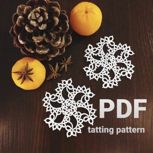 Tatting pattern PDF snowflake "Winter beauty" for shuttles
