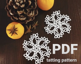 Tatting pattern PDF snowflake &quot;Winter beauty&quot; for shuttles