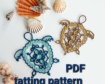 Tatting pattern PDF "Turtle" for shuttles