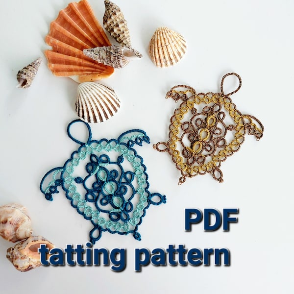 Tatting pattern PDF "Turtle" for shuttles