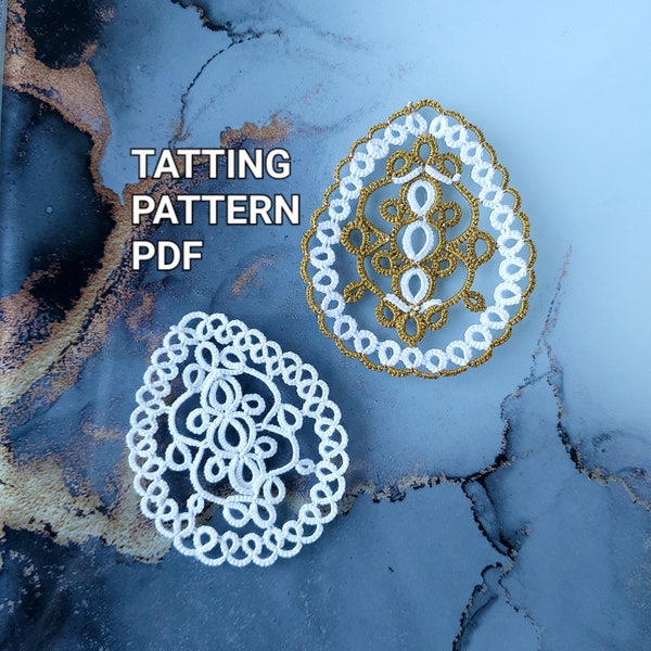 Tatting pattern PDF "Egg" by Frivolite con sabor for shuttle tatting