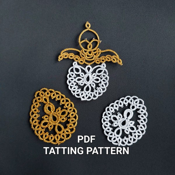 2 tatting patterns PDF Chick in an egg and Egg by Frivolite con sabor for shuttle tatting