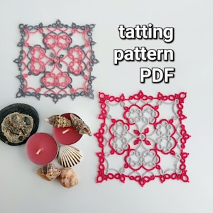 Tatting pattern PDF &quot;Tile&quot; by Frivolite con sabor for shuttles