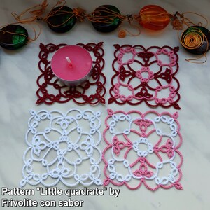 Tatting pattern PDF Little quadrate for shuttles image 5