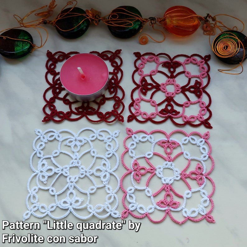 Tatting pattern PDF Little quadrate for shuttles image 5