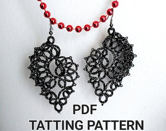 Tatting pattern PDF "Shell earring" by Frivolite con sabor for shuttle tatting