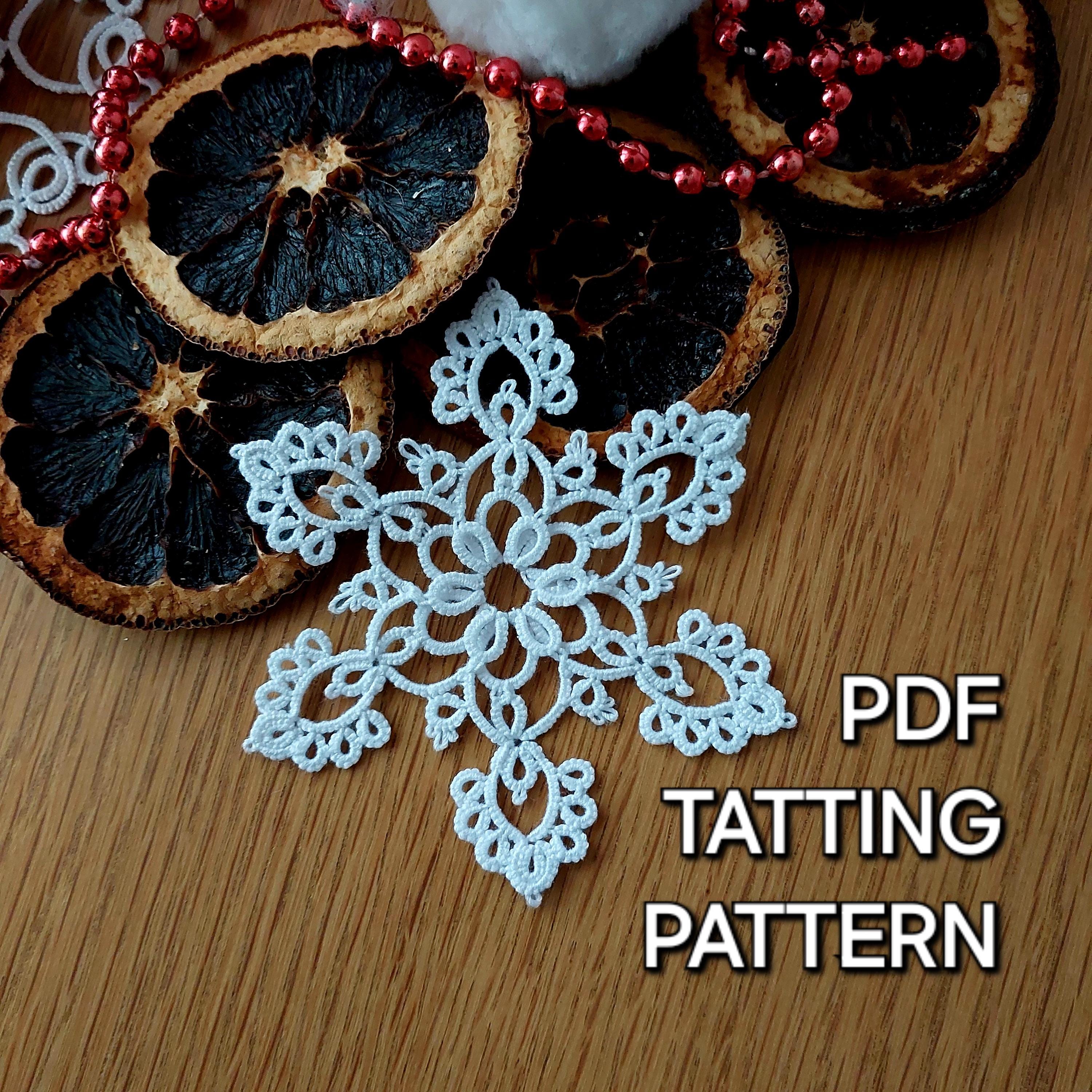 One round tatting pattern PDF "Snowflake Fairy tale" by Frivolite con sabor for shuttle tatting with photo instruction step by step